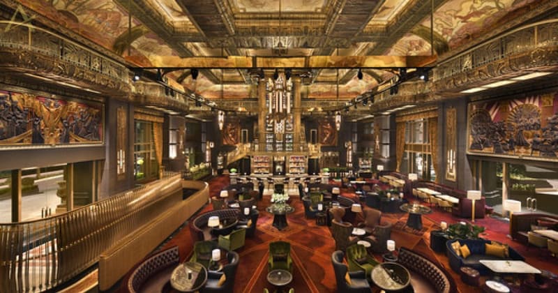 kiến trúc art deco atlas bar tại parkview square singapore