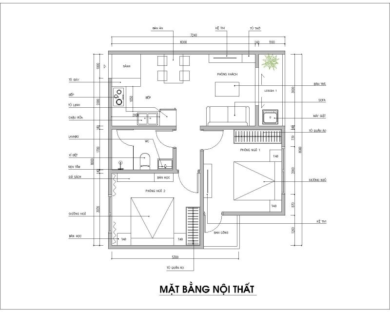 Mẫu bản vẽ thiết kế nội thất chung cư