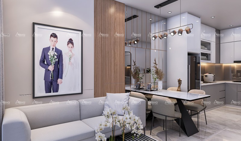 Thiết kế nội thất phòng bếp căn hộ chung cư Vinhomes Central Park 100m2