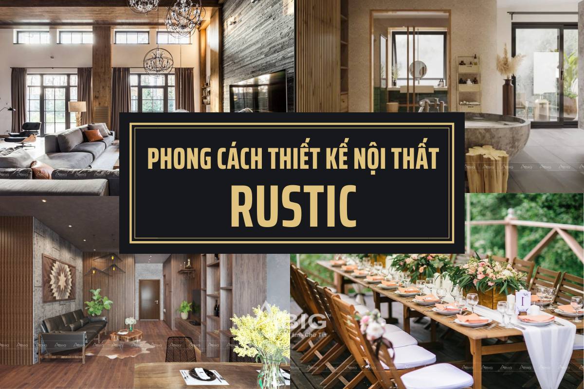 phong cách thiết kế nội thất rustic