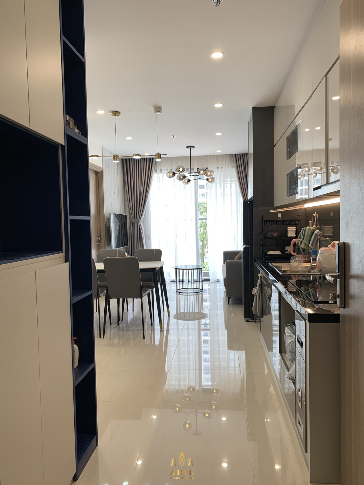 thi công nội thất căn hộ chung cư vinhomes grand park 59m2 chị lụa