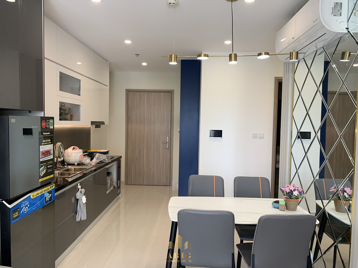 thi công nội thất căn hộ chung cư vinhomes grand park 59m2 chị lụa