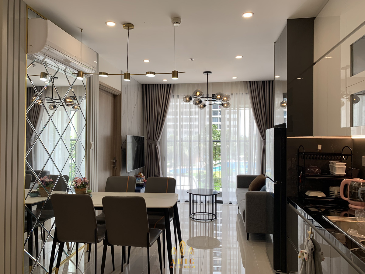 thi công nội thất căn hộ chung cư vinhomes grand park 59m2 chị lụa