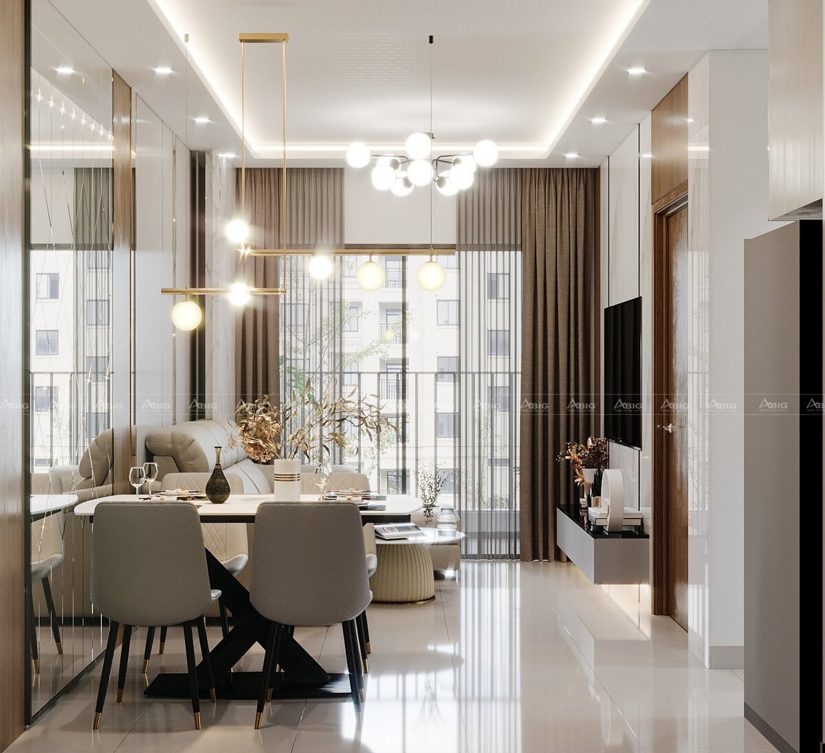 thiết kế nội thất chung cư 65m2 saigon